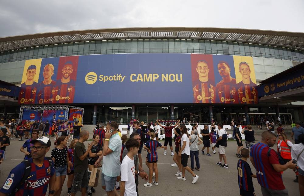 General view outside the stadium before the FC Barcelona v Pumas UNAM match at Camp Nou, Barcelona, Spain, August 7, 2022. — Reuters pic  