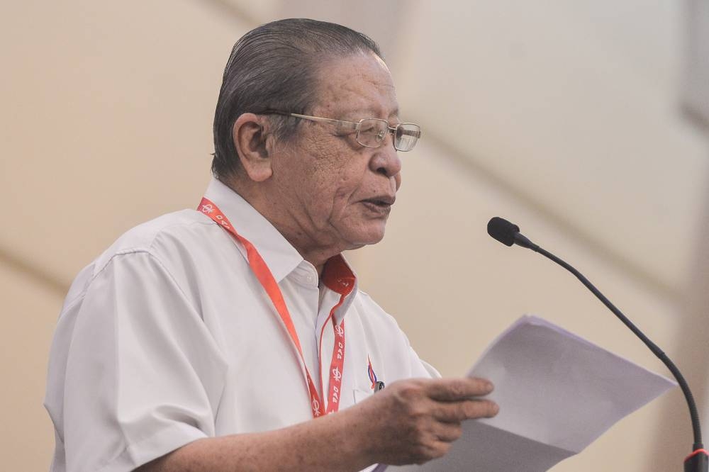 DAP's Lim Kit Siang says Tun Dr Mahathir Mohamad and the Pakatan Harapan administration came after the timeline of the LCS scandal. — Picture by Miera Zulyana