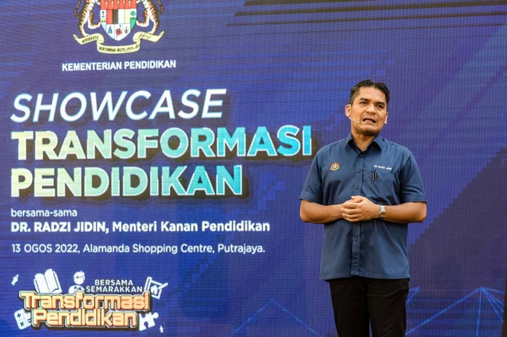 Education Minister Datuk Mohd Radzi Md Jidin attends the Education Transformation Showcase at Alamanda, Putrajaya August 13, 2022. — Picture by Firdaus Latif