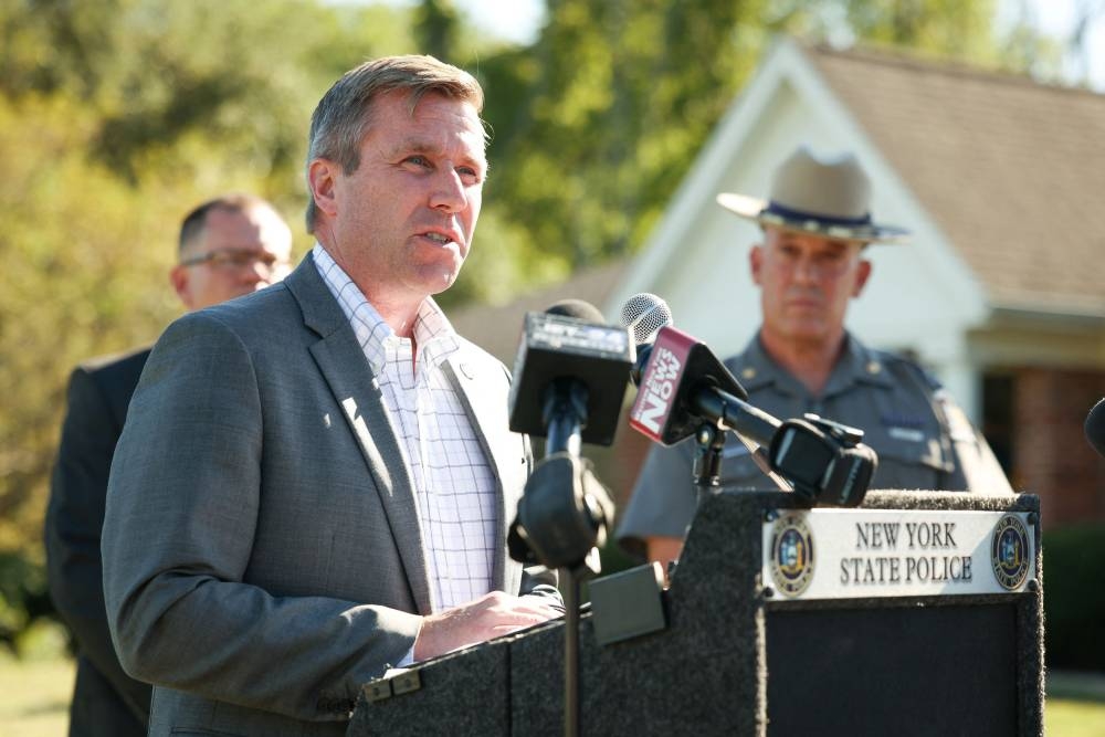 Chautauqua Institution President, Michael Hill, speaks to press regarding Salman Rushdie, the Indian-born novelist who was once ordered killed by Iran in 1989 because of his writing, and who was attacked on stage at an event in New York, US, August 12, 2022. — Reuters pic