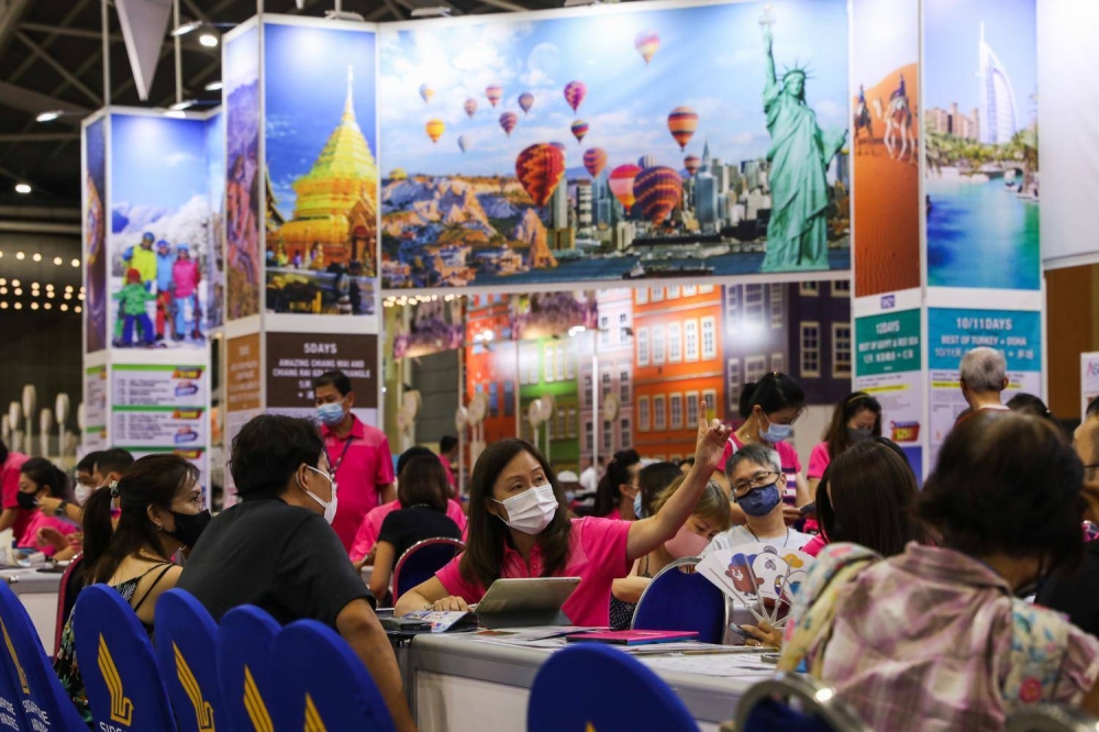 Visitors at Hall 5 of the Singapore Expo in Changi, where the Natas fair was being held on Aug 12, 2022. — TODAY pic