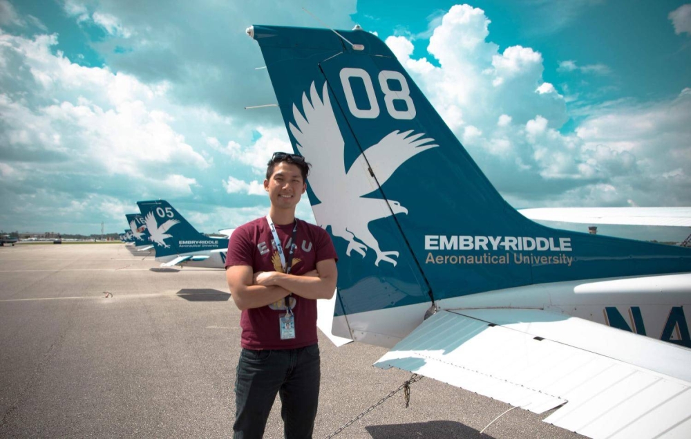 The author took up a bachelor degree in Aeronautics at Embry-Riddle Aeronautical University, graduating in late 2019 at the age of 27. — Picture courtesy of Theodon David Teo