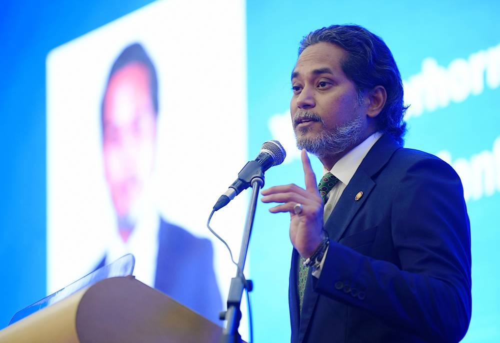 Health Minister delivers a speech at the 2022 Health Policy Summit at the Kuala Lumpur World Trade Centre August 15, 2022. — Bernama pic