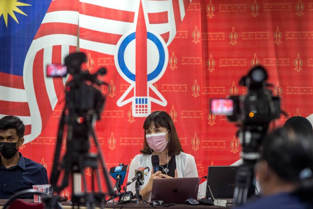 Kulai MP Teo Nie Ching speaks during a press conference in Kuala Lumpur May 3, 2021. — Picture by Firdaus Latif