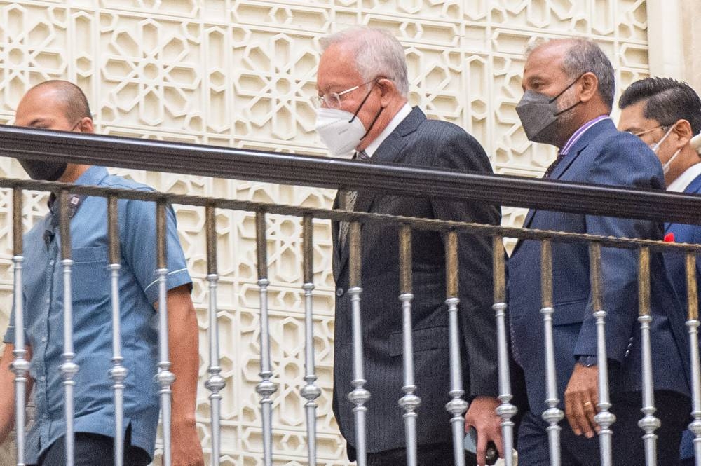 Yesterday, a five-judge panel in the Federal Court unanimously dismissed Najib’s legal team’s request to postpone hearing his final appeal against his conviction of misappropriating funds from SRC International Sdn Bhd.— Picture by Shafwan Zaidon