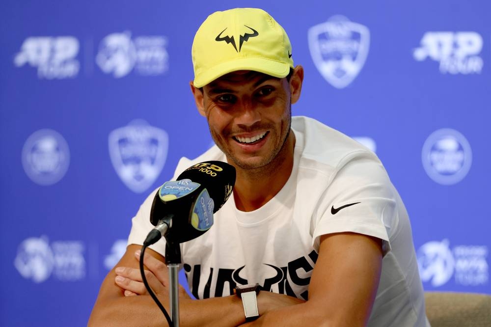 Rafael Nadal of Spain fields questions from the media during the Western & Southern Open at Lindner Family Tennis Centre August 14, 2022. — AFP pic