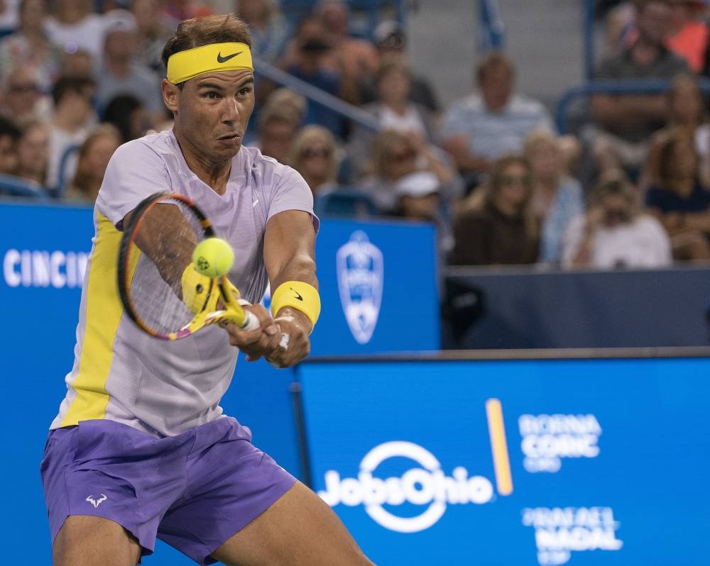 Rafael Nadal (ESP) returns a shot during his match against Borna Coric (CRO) at the Western & Southern Open at the Lindner Family Tennis Center, in Cincinnati, Ohio, August 17, 2022. — Susan Mullane-USA Today Sports pic via Reuters 
