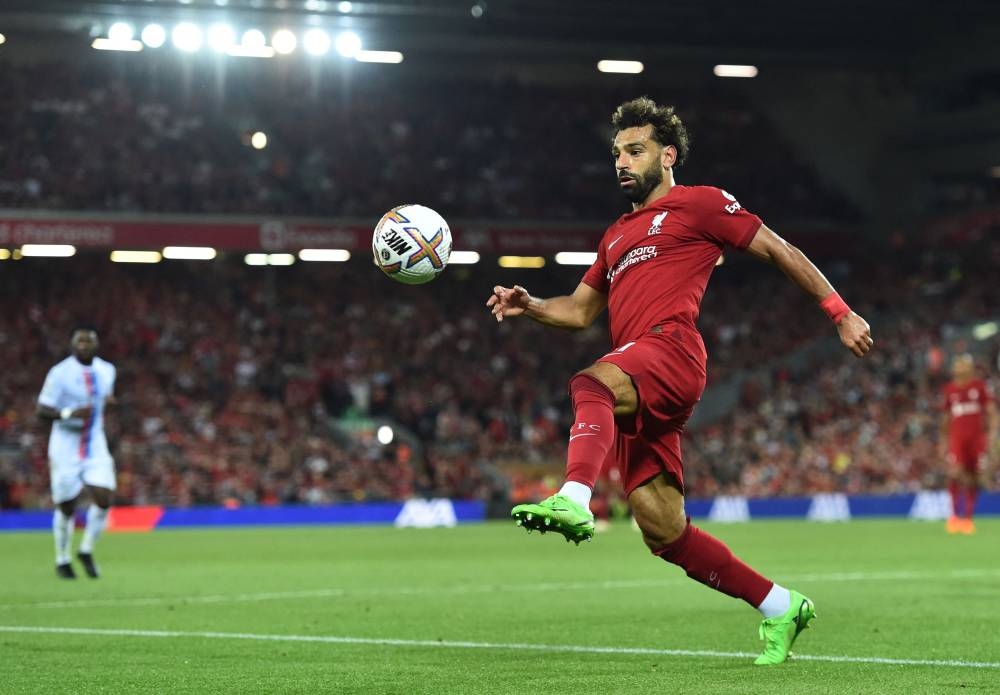 Liverpool’s Mohamed Salah in action during the match against Crystal Palace at Anfield, Liverpool, Britain, August 15, 2022. — Reuters pic 