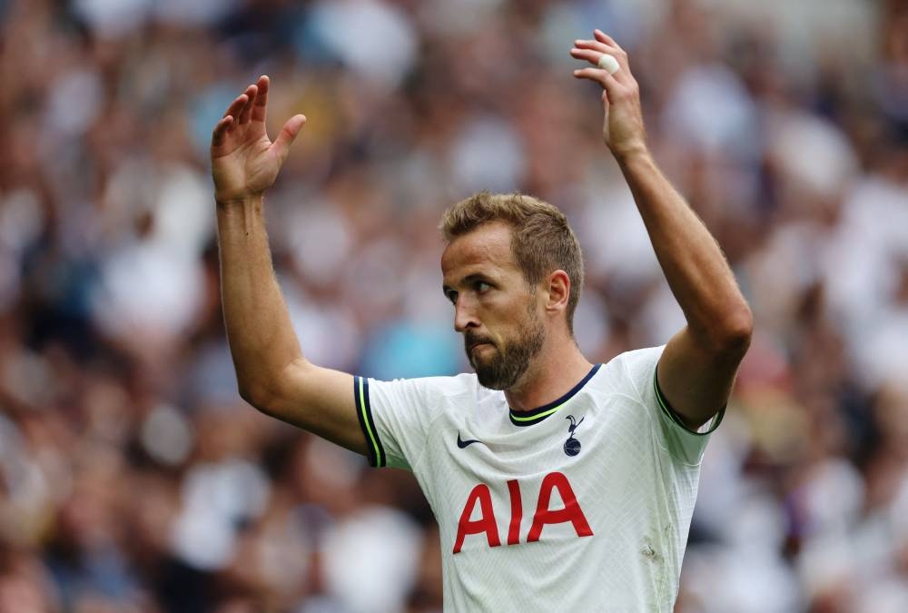 Tottenham Hotspur’s Harry Kane reacts during the match against Wolverhampton Wanderers at the Tottenham Hotspur Stadium in London, August 20, 2022 — Reuters pic