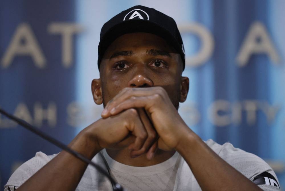  Anthony Joshua during a press conference at the King Abdullah Sports City Arena, Jeddah August 21, 2022. — Reuters pic