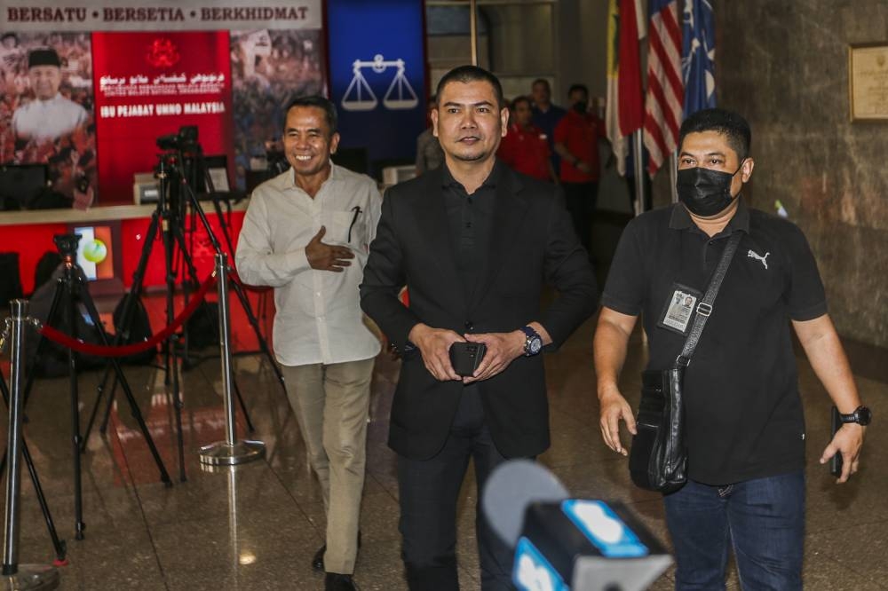 Sungai Besar Umno division chief Datuk Seri Jamal Yunos is pictured at Umno headquarters in Kuala Lumpur World Trade Centre (WTCKL), August 22, 2022. — Picture by Hari Anggara