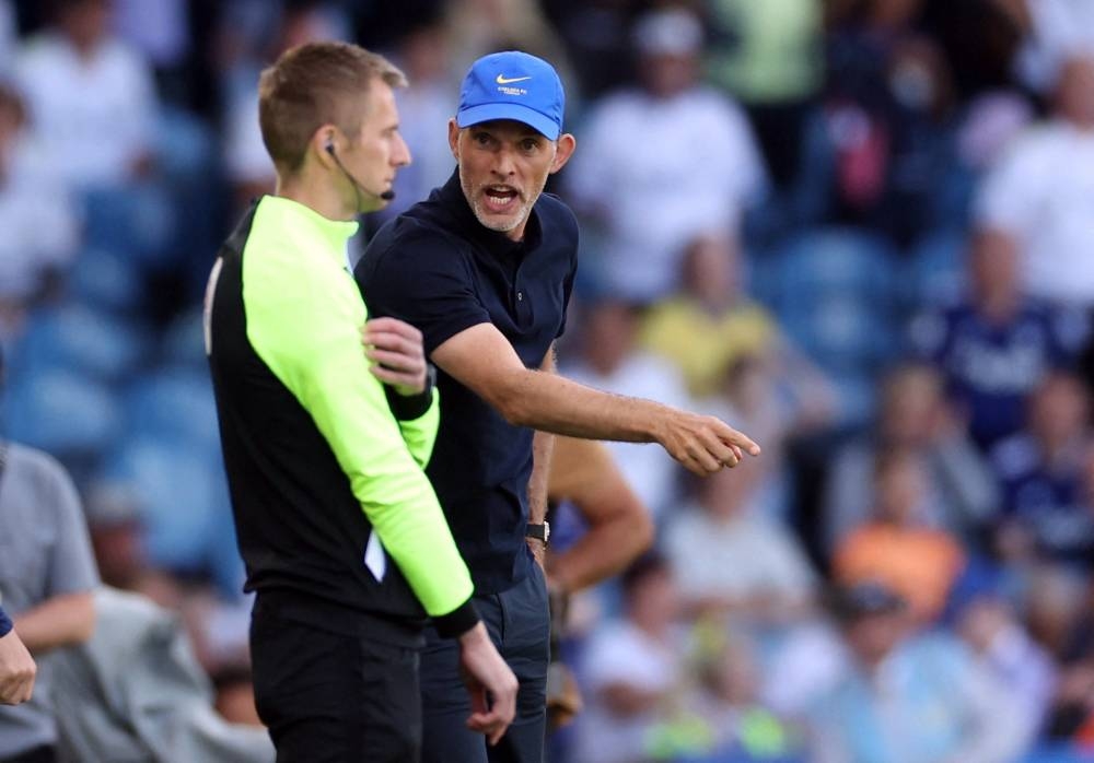 Chelsea manager Thomas Tuchel during the game against Leeds United at Elland Road, Leeds August 21, 2022. — Reuters pic