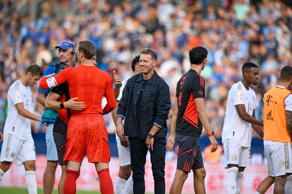 Bayern Munich head coach Julian Nagelsmann reacts after the end of the German first division Bundesliga football match VfL Bochum v FC Bayern Munich in Bochum, western Germany, August 21, 2022. — AFP pic 