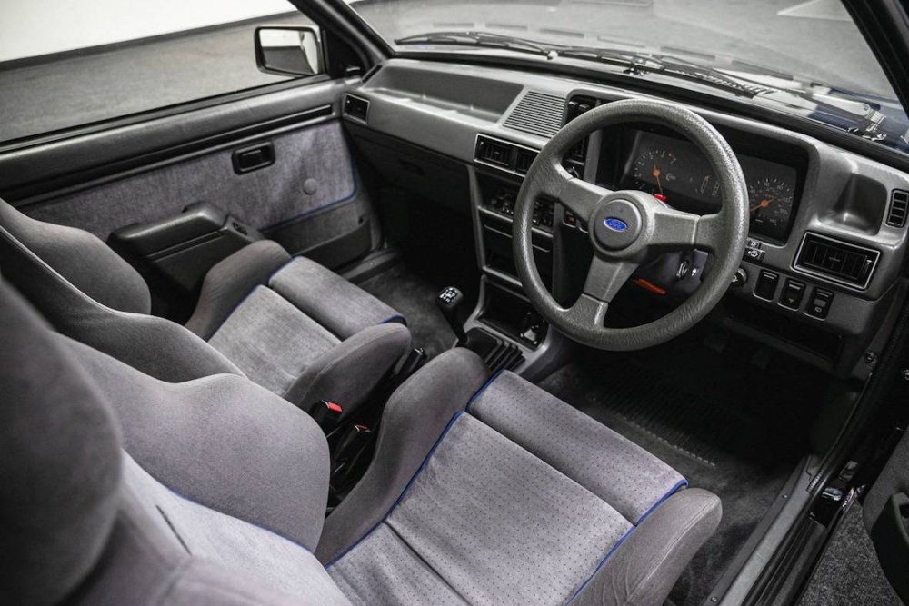 The interior of a 1985 Ford Escort RS Turbo S1 car formerly driven by the late Princess Diana, offered for sale via Silverstone Auctions on August 27, 2022, is seen in this undated handout photo taken in an unknown location. — Silverstone Auctions handout pic via Reuters 