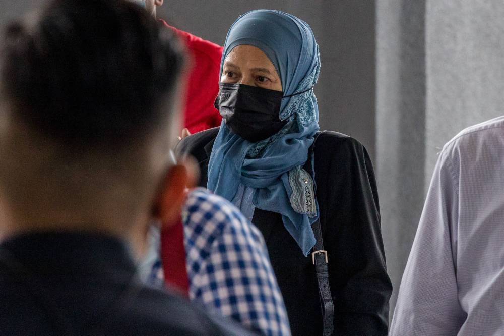 Datuk Siti Zauyah Mohd Desa, former Finance Ministry deputy secretary-general (policy) is pictured at Kuala Lumpur High Court in Kuala Lumpur June 20, 2022. — Picture by Firdaus Latif