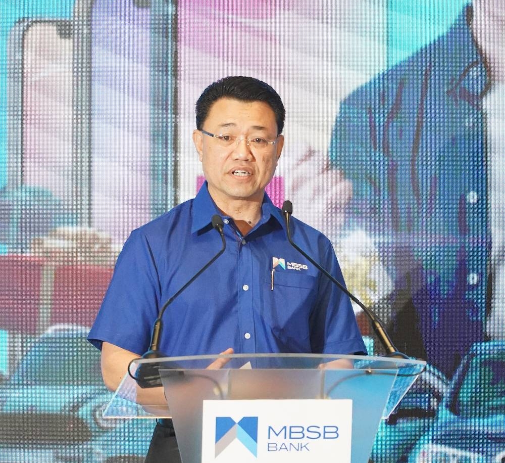 Malaysia Building Society Bhd (MBSB) Group CEO Datuk Nor Azam speaks during a press conference. — Picture courtesy of MBSB