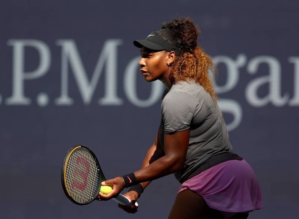 Serena Williams practices before the start of the US Open at the USTA Billie Jean King National Tennis Centre in New York August 25, 2022. — Reuters pic 