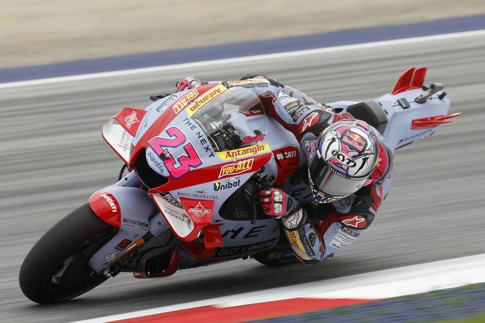 Italian rider Enea Bastianini rides during a warmup session of the MotoGP Austrian Grand Prix at the Redbull Ring racetrack in Spielberg on August 21, 2022. — AFP pic
