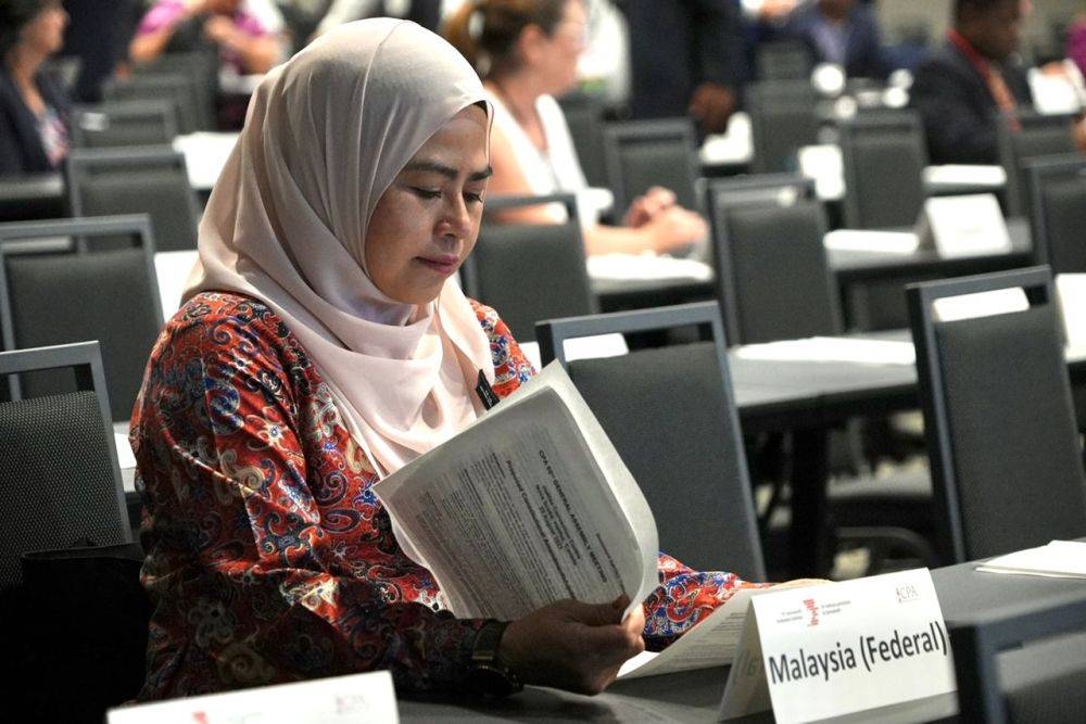 Higher Education Minister Datuk Seri Noraini Ahmad at a session of the Commonwealth Parliamentary Conference in Canada.