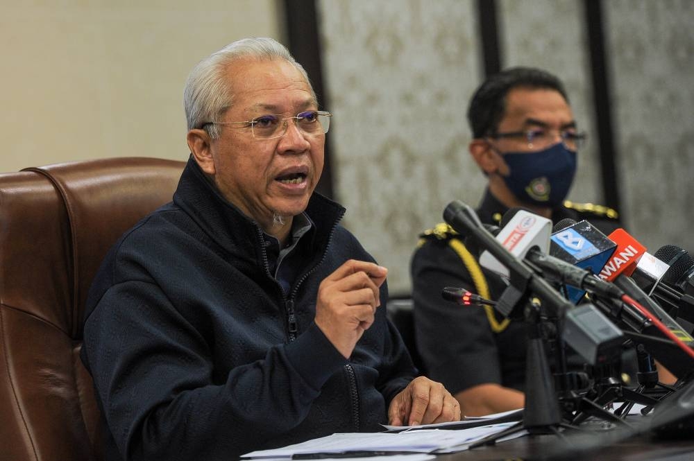 Communications and Multimedia Minister and Task Force on Jihad Against Inflation chairman Tan Sri Annuar Musa speaks during a press conference after chairing a meeting of the task force in Kuala Lumpur August 29, 2022. — Bernama pic
