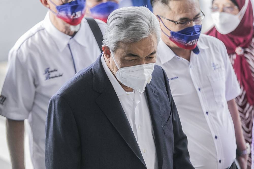 Asked about the use of RM8.6 million of Yayasan Akalbudi’s funds in 2016 to buy a 60-per cent stake in hotel operator Ri-Yaz Assets Sdn Bhd, Datuk Seri Ahmad Zahid Hamidi maintained that his daughter did not have an interest or shares personally in the hotel firm. — Picture by Hari Anggara