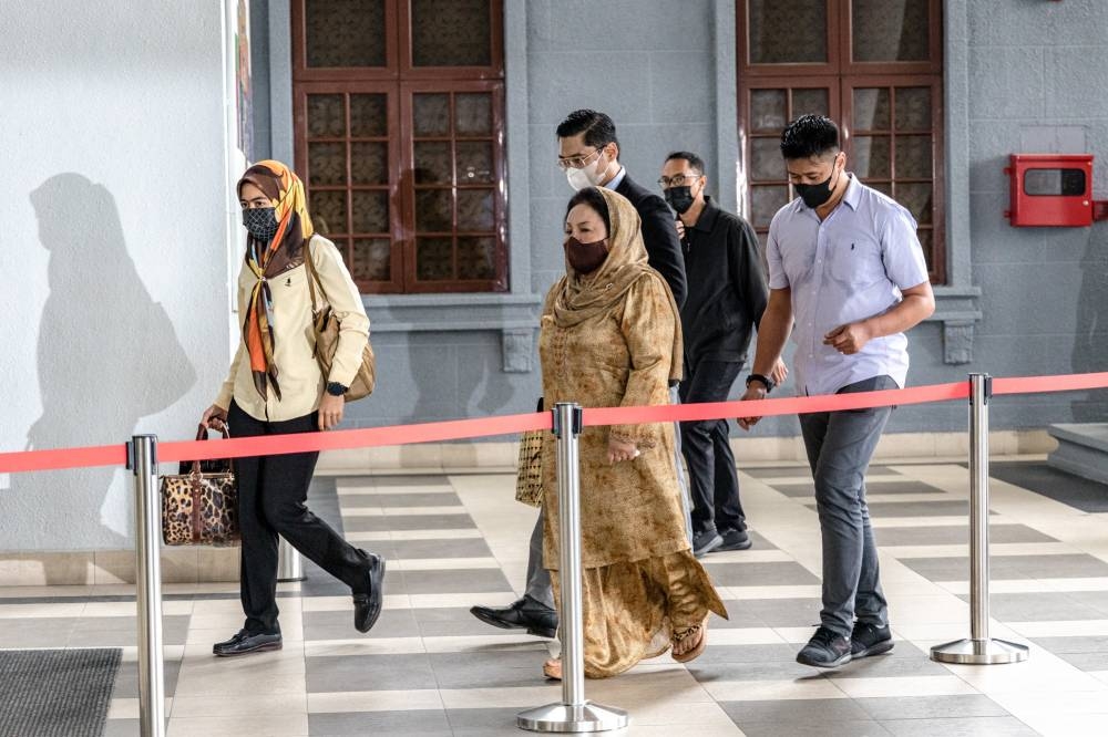 Datin Seri Rosmah Mansor is pictured at the Kuala Lumpur Court Complex August 26, 2022. — Picture by Firdaus Latif