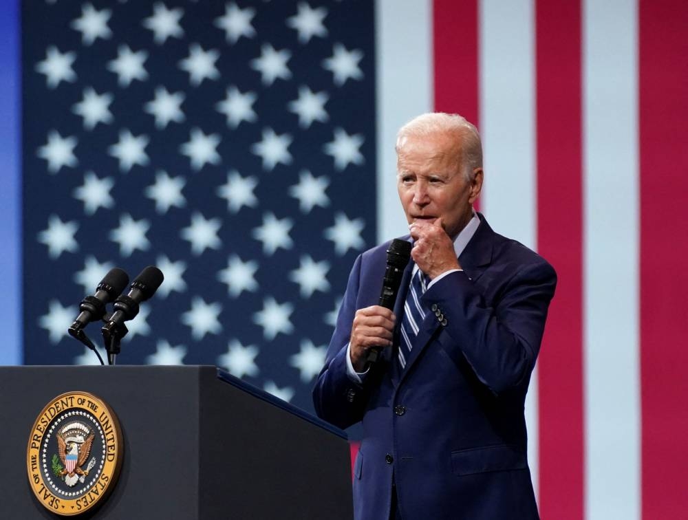 In Philadelphia, Biden will 'speak about how the core values of this nation - our standing in the world, our democracy - are at stake, according to a White House official. — Reuters pic
