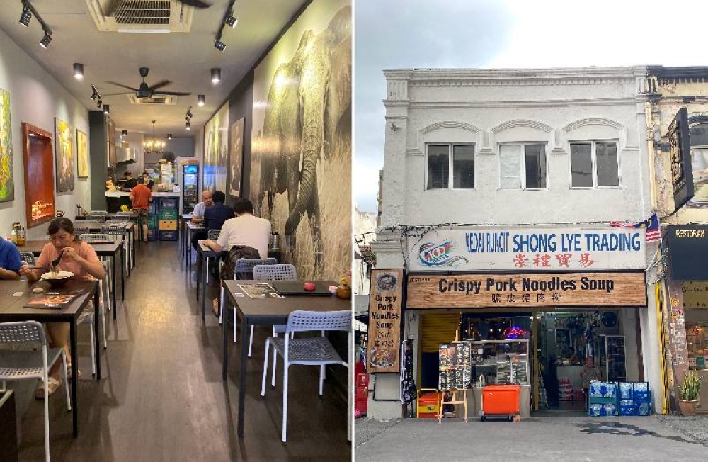 The eatery occupies a half shop lot where you can dine in comfort (left). Look for the place that is next to Nam Heong Chicken Rice and directly across from Kompleks Selangor (right)
