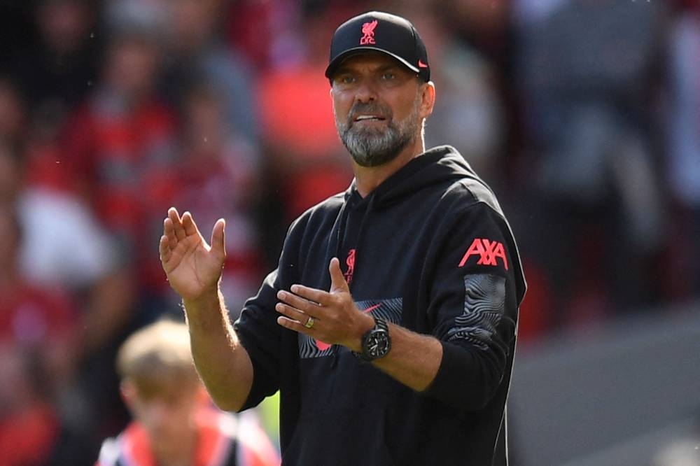 Liverpool's German manager Jurgen Klopp gestures on the touchline during the English Premier League football match between Liverpool and Bournemouth at Anfield in Liverpool, north west England on August 27, 2022. — AFP pic