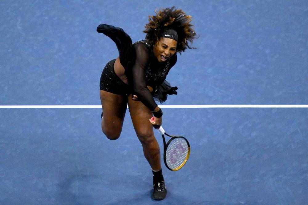 Serena Williams in action during the match against Australia’s Ajla Tomljanovic during their 2022 US Open Tennis tournament women's singles third round match at the USTA Billie Jean King National Tennis Center in New York, on September 3, 2022. — AFP pic