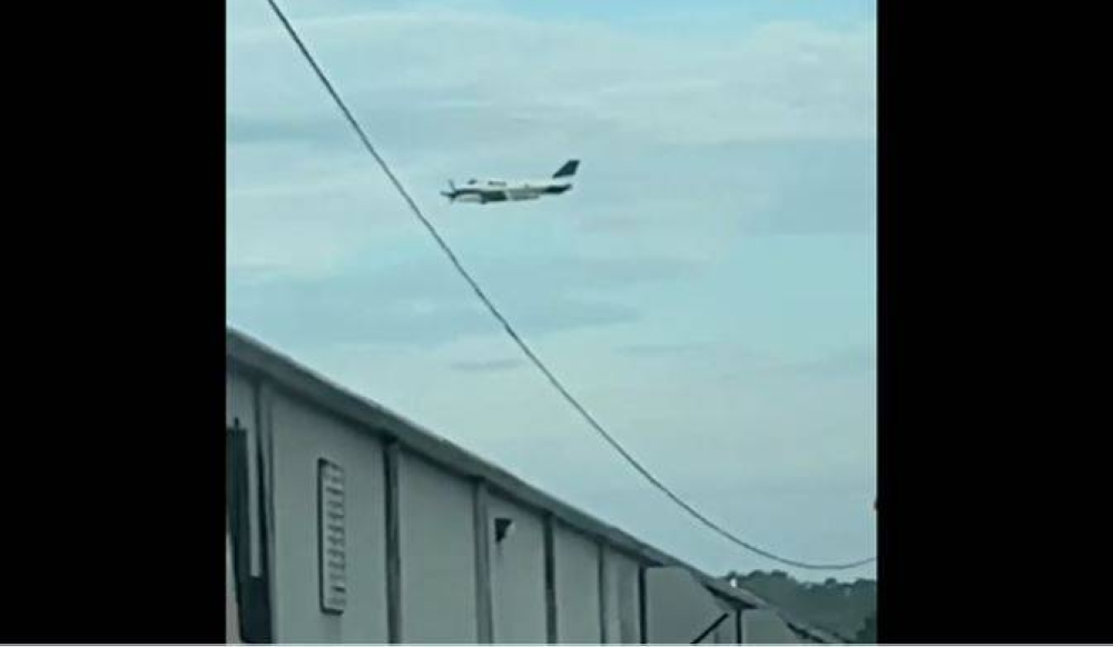 The pilot who took off in a stolen small plane had threatened to crash it into a Walmart store in the US state of Mississippi. — screengrab via AFP video