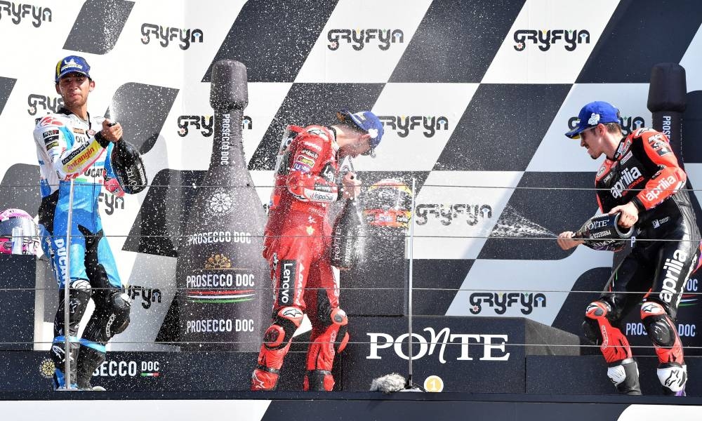 Ducati’s  Francesco Bagnaia finished 0.034 seconds ahead of Gresini Racing rider Bastianini. — Reuters pic