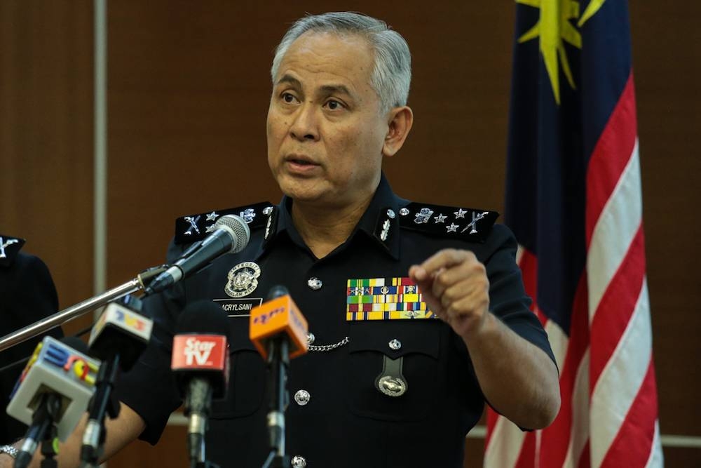 Inspector-General of Police Tan Sri Acryl Sani Abdullah Sani said the matter was part of the investigation process for offences under the Penal Code (Act 574) and the Communications and Multimedia Act (Act 588) to enable forensics analysis. — Picture by Ahmad Zamzahuri