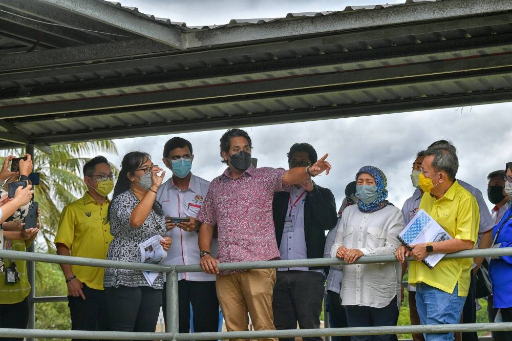 Health Minister Khairy Jamaluddin pictured at Simunjan Hospital in Sarawak, September 5, 2022. He said the move was to overcome the challenges posed by dilapidated and unsafe health clinics and hospitals in the state. — Bernama [oc 
