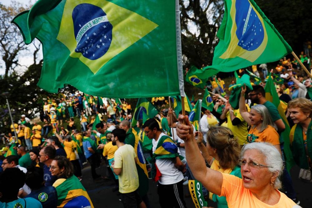 Supporters of Brazil's President Jair Bolsonaro take part in a protest during Independence Day, in Porto Alegre, Brazil September 7, 2022. ― Reuters pic