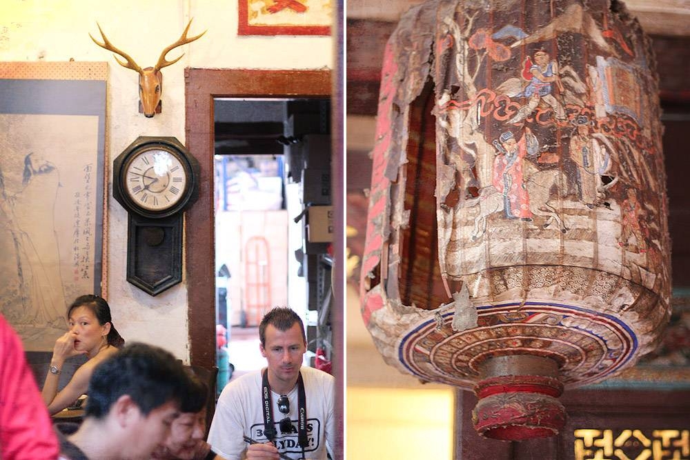 Diners enjoying the casual Peranakan fare in a typical Jonker Street ambience.