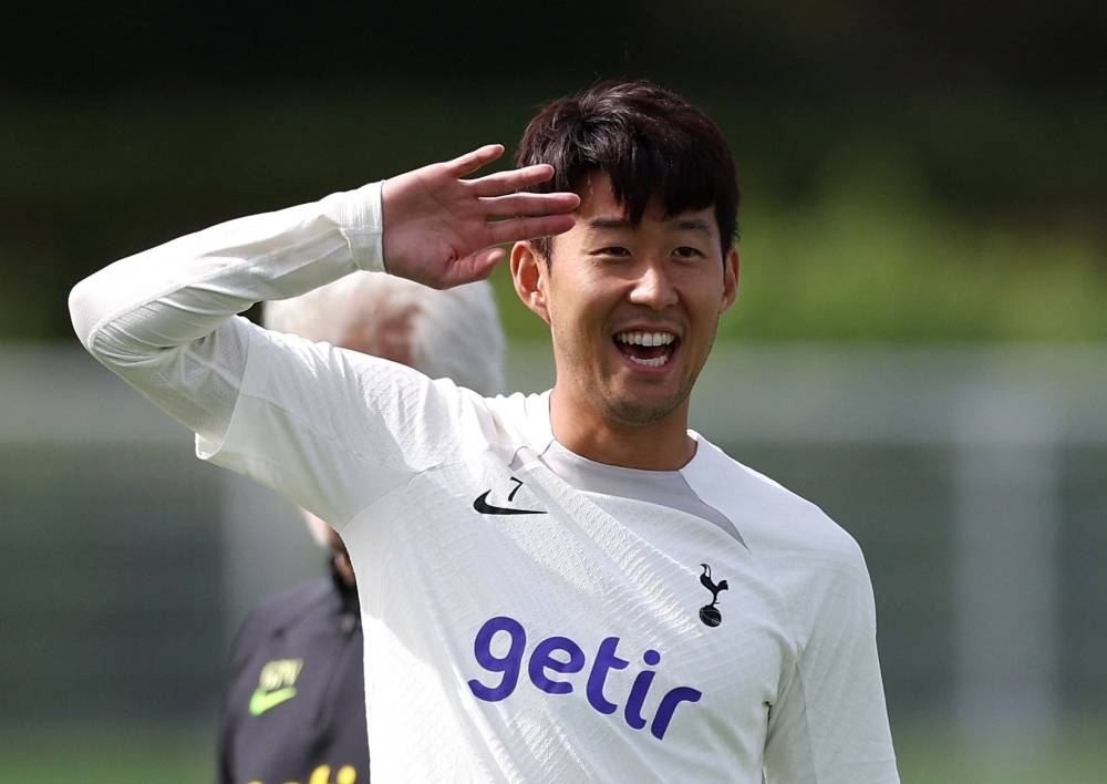 Tottenham Hotspur's Son Heung-min during training in London September 6, 2022. — Reuters pic