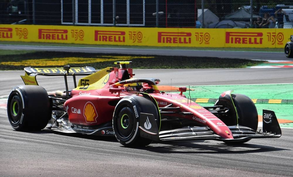 Ferrari's Carlos Sainz Jr. during practice at Autodromo Nazionale Monza September 9, 2022. — Reuters pic