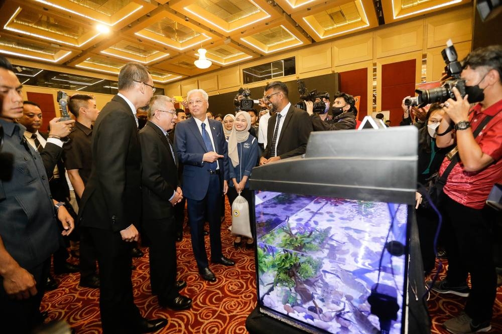 Prime Minister Datuk Seri Ismail Sabri Yaakob visits a booth after the launch of the National Biotechnology Policy 2.0 at the World Trade Centre in Kuala Lumpur, September 12, 2022. —  Picture by Sayuti Zainudin