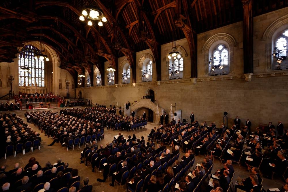 Britain's King Charles and Queen Camilla visit the parliament in Westminster, following the death of Britain's Queen Elizabeth, in London September 12, 2022. — John Sibley/Pool pic via Reuters