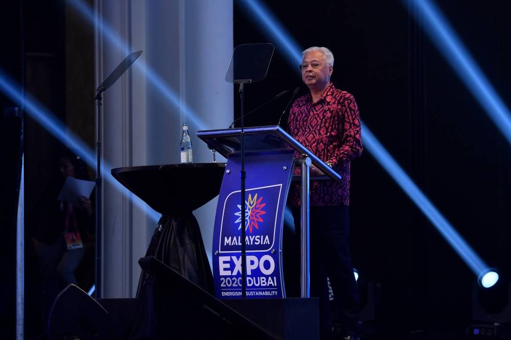 Prime Minister Datuk Seri Ismail Sabri Yaakob speaks at the Malaysia Pavilion for Expo 2020 Dubai Appreciation Ceremony in Kuala Lumpur, September 14, 2022. — Bernama pic 