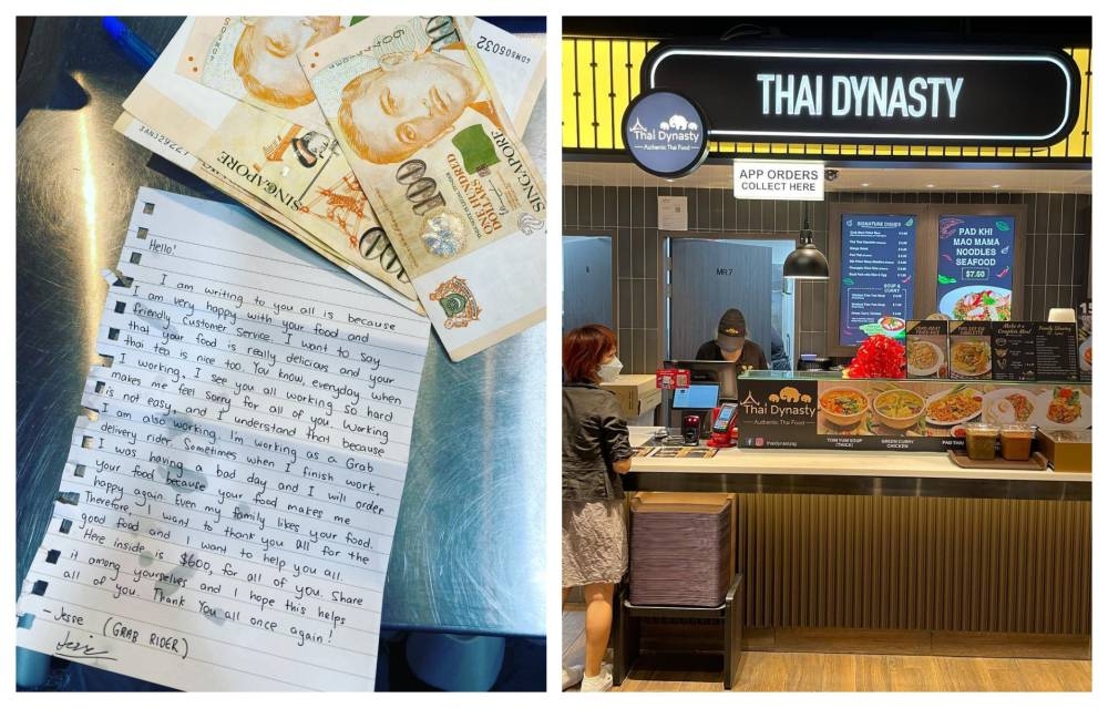 Thai Dynasty staff were shocked to receive the huge tip had returned the money to Jesse. — Picture via Facebook/ThaiDynasty