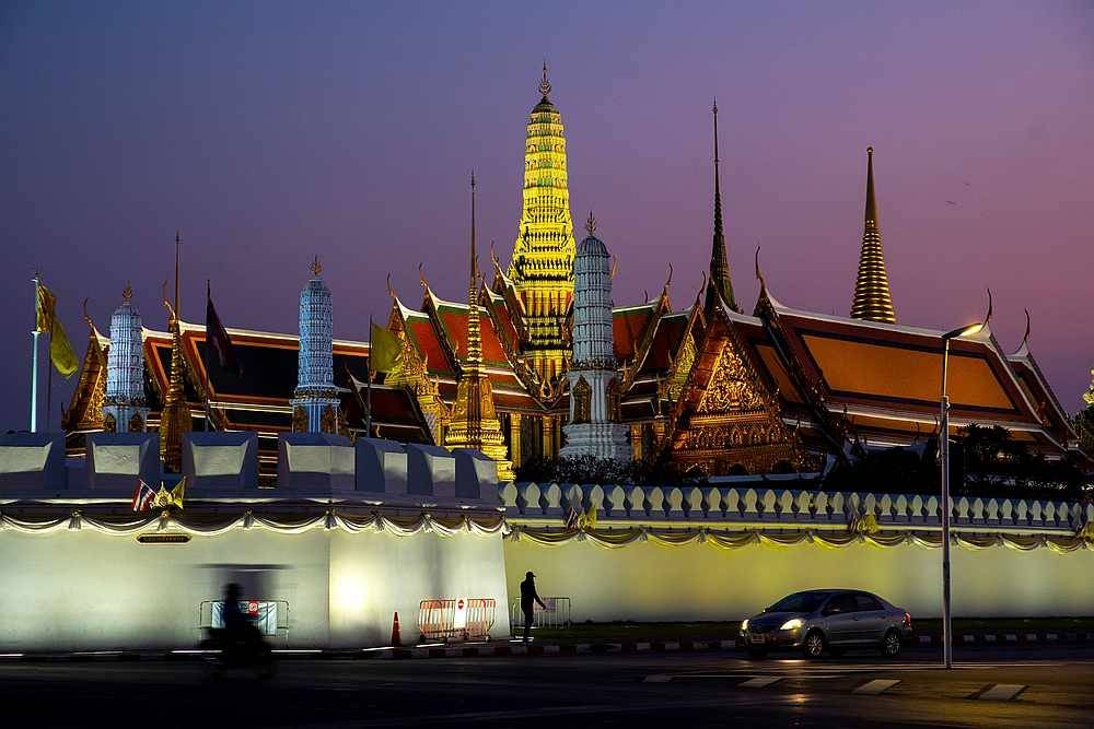 File picture of a man walking past the almost deserted Grand Palace in Bangkok, Thailand March 30, 2020. The cremation ceremony at Hin Kong Temple in Si Racha, about 120km south-east of Bangkok, was attended by Chee Kong 50, and his 45-year-old wife. — Reuters pic
