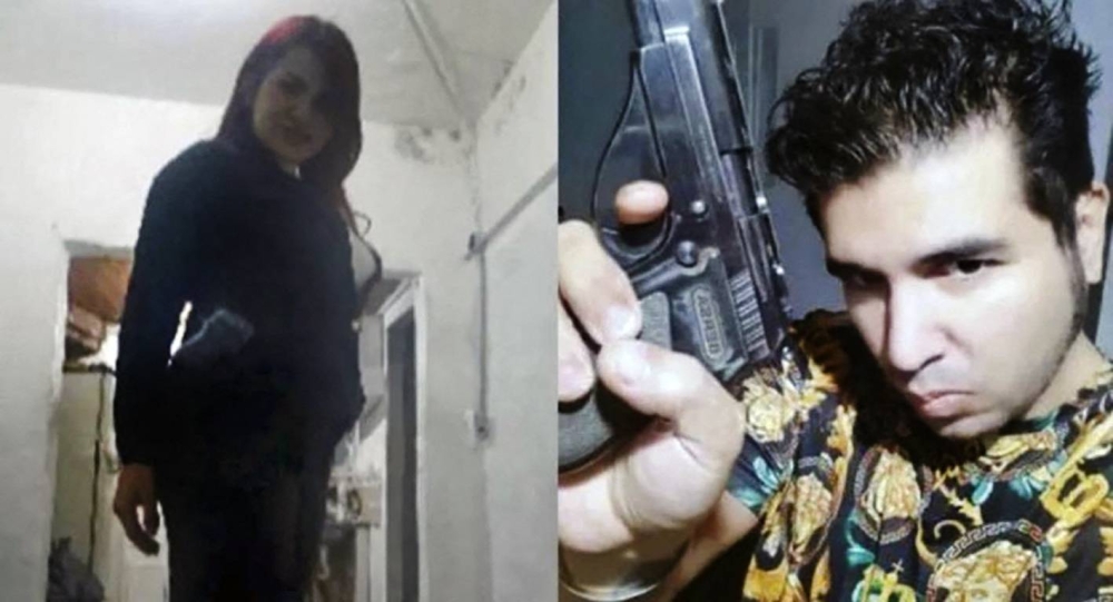 This combination of photos released by Telam news agency on September 6, 2022, shows Fernando Andres Sabag Montiel (right) and Brenda Uliarte posing with the gun allegedly used to attack Argentina's Vice-President Cristina Fernandez de Kirchner last week. — Telam/AFP pic 