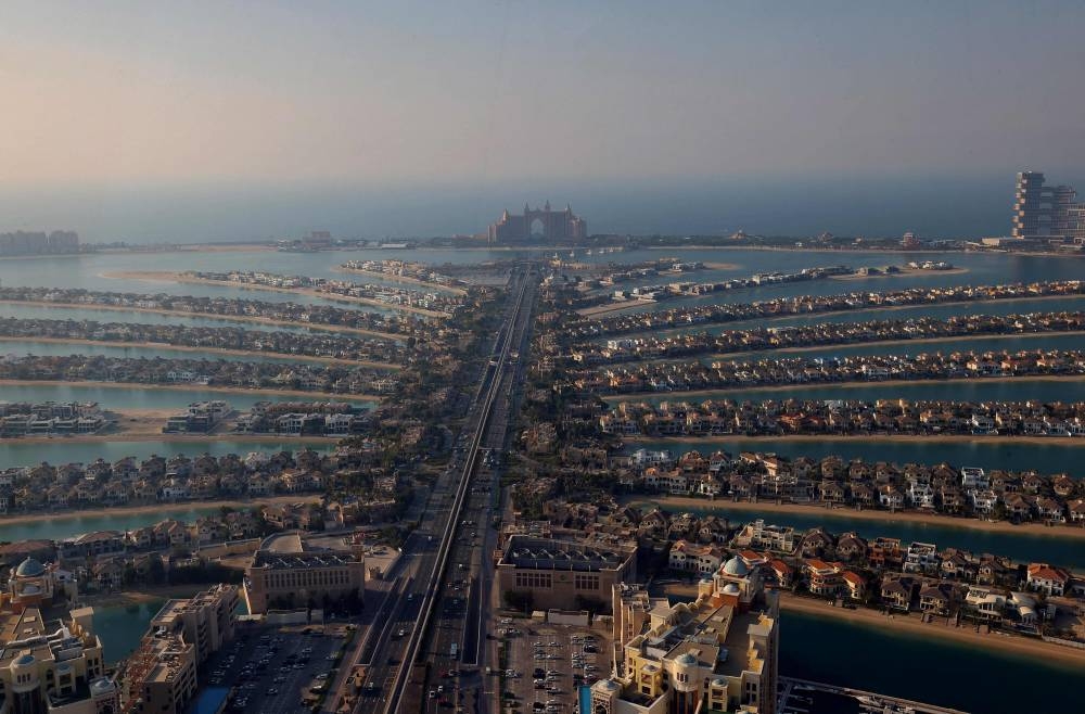 This file photo taken on January 10, 2022 shows the Palm Jumeirah in the Gulf emirate of Dubai. — AFP pic