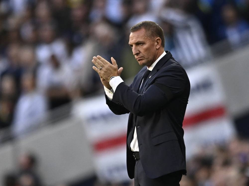 Leicester City manager Brendan Rodgers during the match against Tottenham Hotspur in London September 17, 2022. — Reuters pic