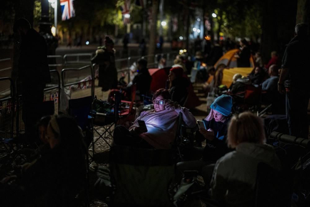 People camp a day before the funeral of Britain's Queen Elizabeth, following her death, in London, Britain September 18, 2022. — Reuters pic