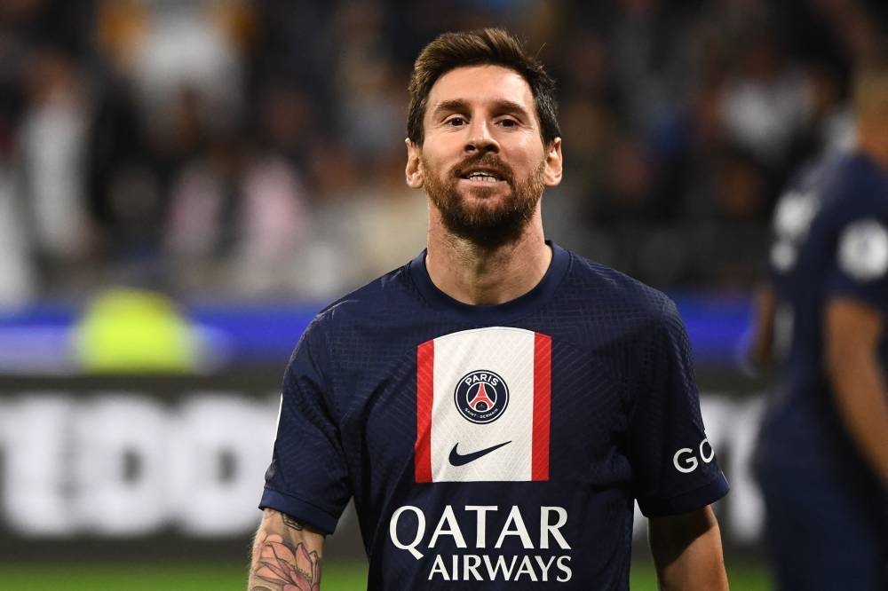 Paris Saint-Germain's Argentine forward Lionel Messi reacts during the French L1 football match between Olympique Lyonnais and Paris Saint-Germain at The Groupama Stadium in Decines-Charpieu, on September 18, 2022. — AFP pic