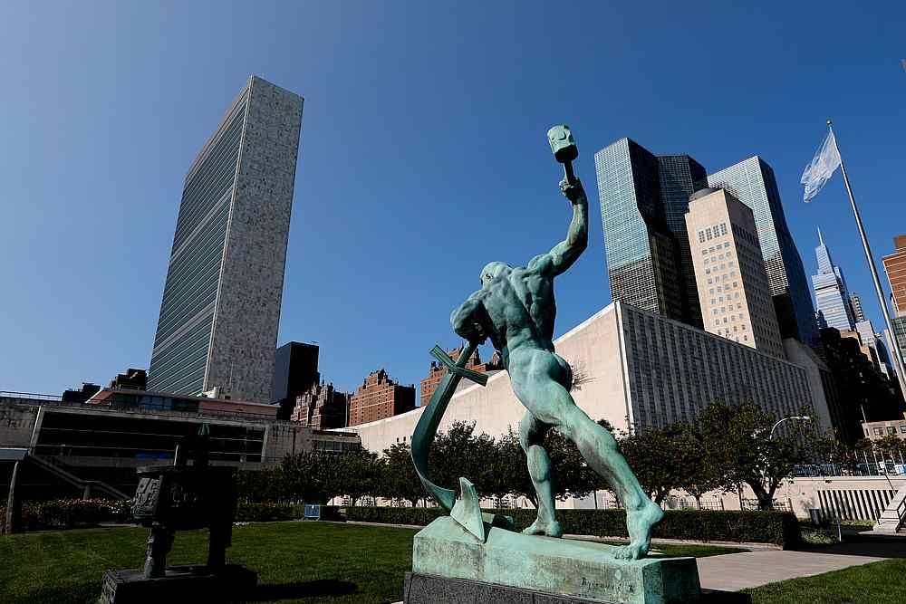 The United Nations headquarters is seen from the North sculpture garden during the 75th annual UN General Assembly in New York, September 21, 2020. — Reuters pic