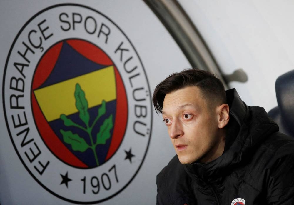 Fenerbahce's Mesut Ozil before the match against Trabzonspor at the Sukru Saracoglu Stadium, Istanbul March 6, 2022. — Reuters pic